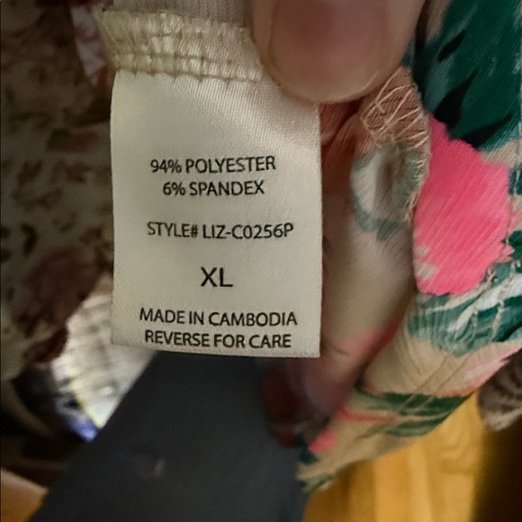 Floral V-Neck Blouse - Multicolor Size XL - Picture 3 of 3